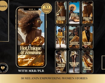 Melanin Women Empowerment Instagram Stories: 50 Luxe Templates (MRR/PLR)