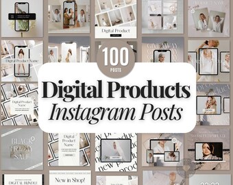 Canva Instagram Post Templates: 100 Social Media Mockups (MRR)