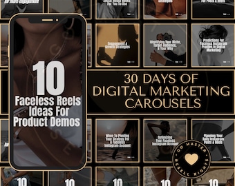 30-Day Digital Marketing Instagram Carousels: MRR Templates