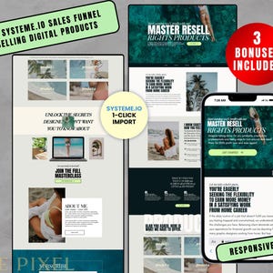 1-Page Systeme.io Sales Funnel Template MRR Master Resell Rights DFY Systeme io Website Digital Products Coach Mentor Course Landing Page