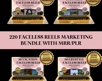 220 Faceless Reels Bundle: MRR PLR Stock Videos