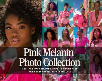 Pink Melanin Stock Photos: Social Media Images (MRR)