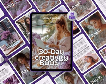 30-Day Creativity Boost Ebook: MRR PLR, Canva Template