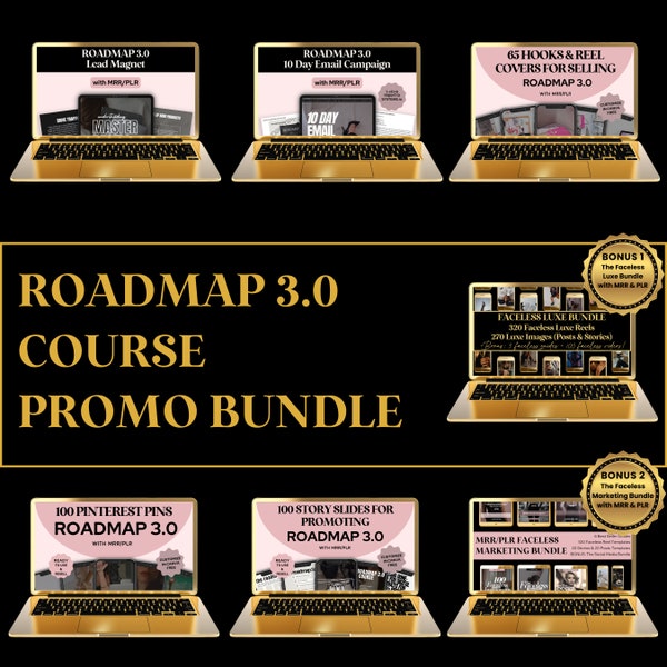 ROADMAP 3.0 Course PROMO Bundle Mrr Plr Roadmap Marketing Vault Master Resell Rights Done For You Social Media Canva Template Passive Income