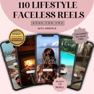 Faceless Reels MRR PLR | Stock Videos | Done for You Content Library | Instagram TikTok Template | Passive Income DFY | Master Resell Rights