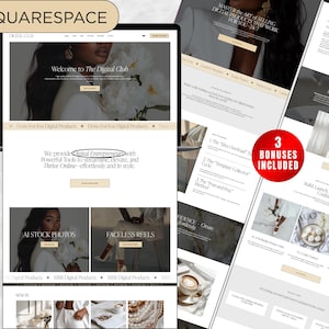 Squarespace Luxury Website Coach Digital Product Seller Template Course Creator Landing Page Aesthetic Square Space Template 7.1 Melanin