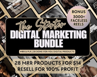 Digital Marketing Bundle: MRR PLR Canva Templates, Faceless Reels