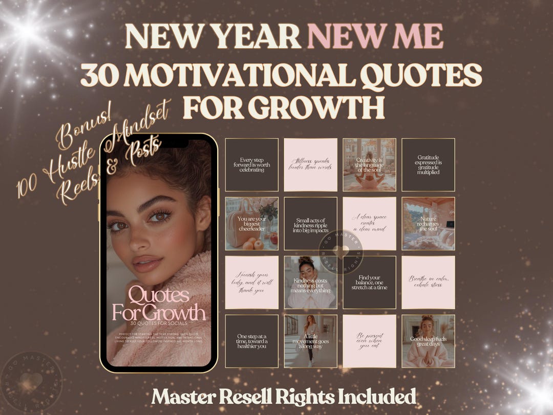 New Year Motivational Quotes: Instagram Post & Story Templates (MRR) - Etsy