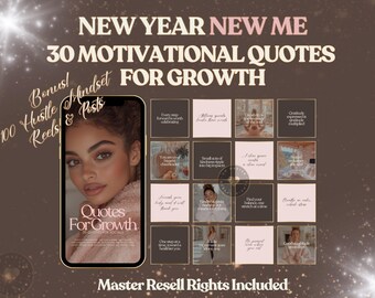New Year Motivational Quotes: Instagram Post & Story Templates (MRR)