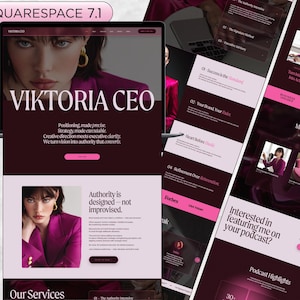 Bold Squarespace Template for Creative Marketing Agency, Social Media Manager, Virtual Assistant, Luxury Coach Website, Modern Editorial