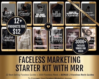 Faceless Marketing Bundle: 14 Guides, 3000+ Reels - MRR PLR (Canva Template)