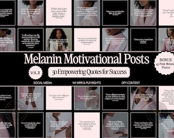 Melanin Empowerment Quotes: Instagram Posts with Pink Photos (MRR)