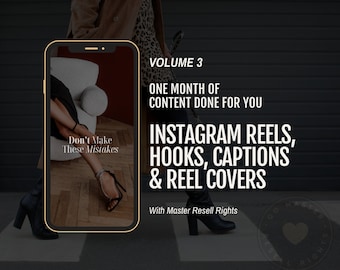 Instagram Reels: Hooks, Captions, Covers - MRR PLR (Digital Download)