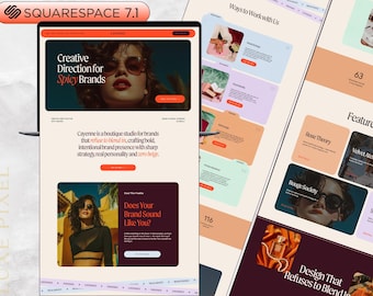 Squarespace Creative Agency Bold Template, Coach Website, Creative Modern Editorial Consultant Brand, Virtual Assistant Social Media Manager