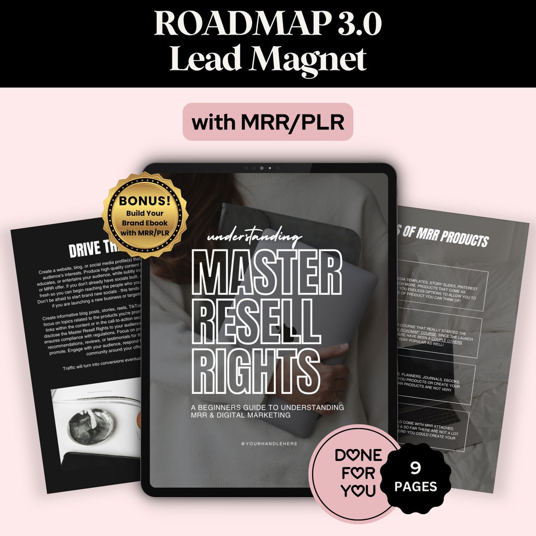 Roadmap 3.0 Lead Magnet: Master Resell Rights Guide (canva Template) - Etsy