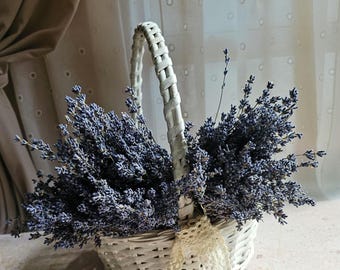 50 Dried Lavender Stems, Natural Purple Flower Bouquet