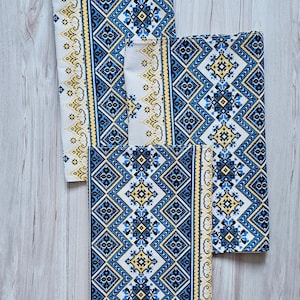 3 pcs Ukrainian towel,Linen kitchen towel,Ukrainian Rushnyk,Ukrainian Gift,Ukrainian sellers,Stay with Ukraine,Pray of Ukraine, Save Ukraine