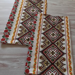 2 pcs Ukrainian towel,Linen kitchen towel,Ukrainian Rushnyk,Ukrainian Gift,Ukrainian sellers,Stay with Ukraine,Pray of Ukraine, Save Ukraine