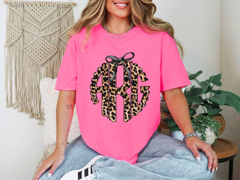 Leopard Print Monogram Custom Leopard Monogram PNG - Etsy
