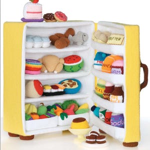 Miniature Food, Miniature Ice Box, Amigurumi Food, Food, häkeln, gehäkelte PDF-Muster, Süßes Spielzeug, Schlüsselanhänger Muster, Häkelspielzeug, Puppenhaus