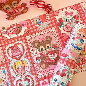 Kawaii Retro Desk Mat– Vintage Style Cute Cartoon Bear Mat | Print Mat for Dining, Bedroom, Office Decor | Showa Nostalgia 80s Mascot