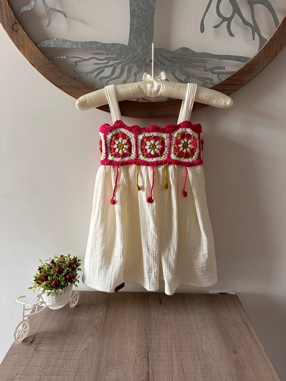 embroidered crochet dress Floral Embroidered Crochet Dress main image 0