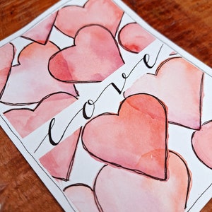 Herzkarte, Valentinstag Karte, Hochzeit, Herzen, Liebe