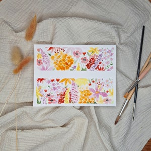 Blumen Postkarte handgemalt, aquarell