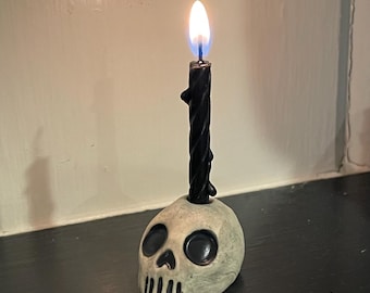 birthday candle skull candelabra