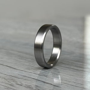 Minimalist titanium ring | Industrial modern ring | Brushed finish  Wedding band | Men gray ring | Simple titanium band | 5 year anniversary