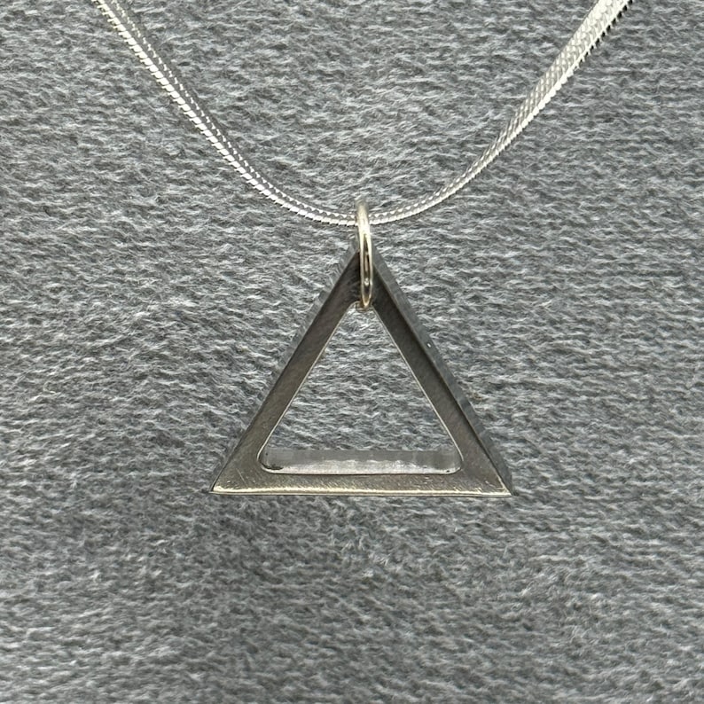 Triangular Jewellery Titanium Geometric Triangle Pendant Necklace – Handmade Minimalist ...