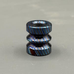 Zircuti Black Timascus Paracord beads knife lanyard Bracelet beads Camping bag pendant, Black Timascus bead, Custom Design Bead