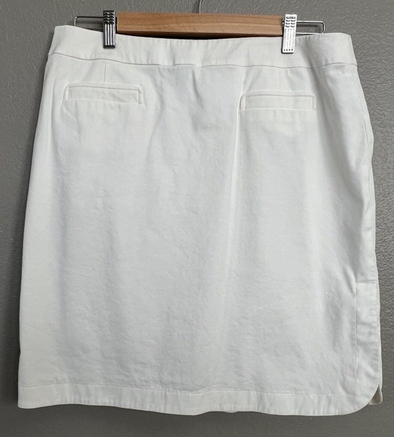 Vintage Talbots Petites Women 10P White Lined Back Zip Straight Stretch  Skirt 