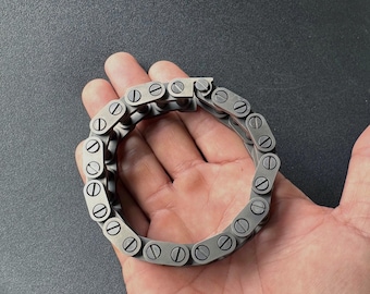 Handmade Dark Titanium Motorcycle Chain Bracelet for Men