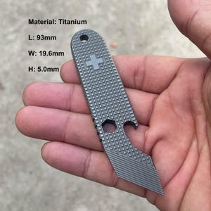 Titanium PryBar with FRAG Surface, Swiss Army Knife (SAK) Old Cross, Integrated 1/4 Inch Socket