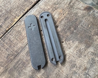 Titanium Scales for Victorinox 58mm with Toothpick and Tweezers Slots