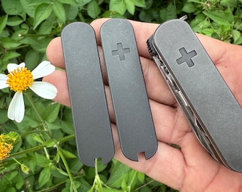 Scales for Victorinox 65mm Titanium with Toothpick and Tweezers Slots.