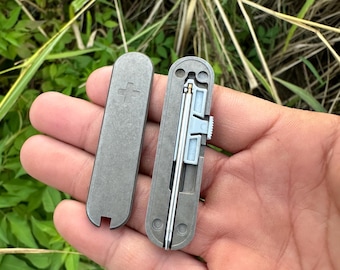 Stonewash Titanium Replacement Scales for 58mm Swiss Army SAK