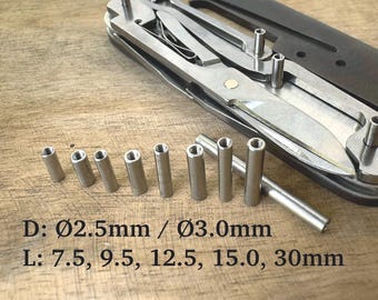 1-Piece Pin, Pivot for SAK Ø2.5, Ø3mm, M2, Lengths 7.5mm / 9.5mm / 12.5mm / 15mm / 30mm