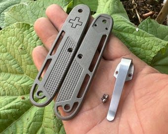 Titanium Scales for Victorinox 93mm with Pocket Clip and 2 Screws