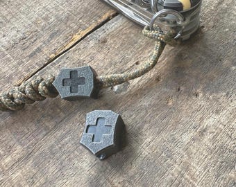 Titanium Swiss Shield Decorative Bead, Lanyard for Swiss Army Knife