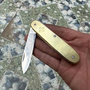 Victorinox Solo 93mm - Swiss Army 1 (0.8000.26) Custom Scales Brass