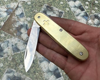 Victorinox Solo 93mm - Swiss Army 1 (0.8000.26) Custom Brass Scales