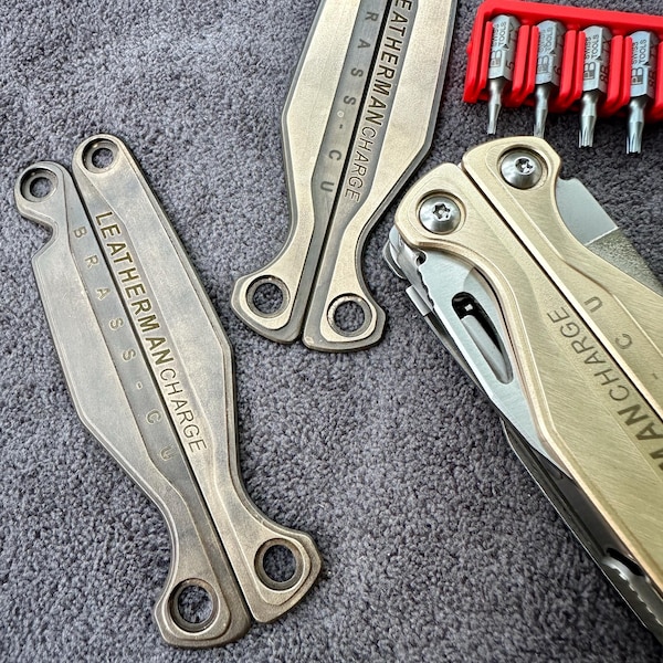 Mango de repuesto para multiherramienta Leatherman Charge, fabricado en latón, juego de 2 pares