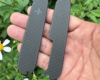 Dark Stonewash Titanium Scales for 91mm Swiss Army Knife