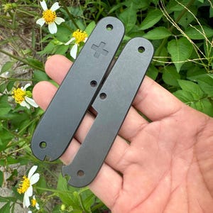 Dark Stonewash Titanium Scales for 91mm Swiss Army Knife