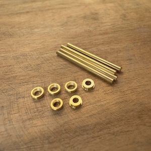 Combo Set: 4 Brass Rivets and 6 Brass Rings Custom for Sak 91mm