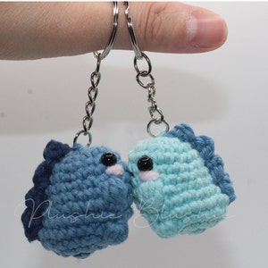 2pc Couple Dino Kawaii Plushie Dino Keychain Matching Cute Best Friend Gift Valentines Day Gift Anniversary Gift Bag Accessory Charm image 8