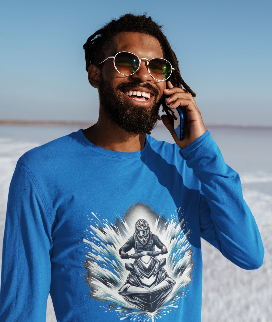 Jet Ski Rash Guard, Under PFD Vest, Graphic Long Sleeve Shirt, Jet Ski