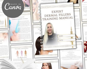 Luxury Dermal Fillers Training Manual - Liquid Rhinoplasty & Tear Trough - Fully Editable in Canva | Guide Student Teacher Injector